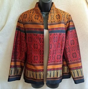 Women's Coldwater Creek Open Front Bohemian Print Blazer